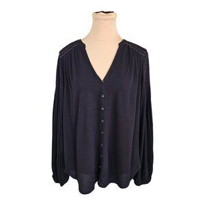 Gentle Fawn NWT Rosemarin Blouse Black Long Sleeve Sz XS
